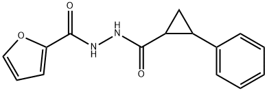 N'-[(2-phenylcyclopropyl)carbonyl]furan-2-carbohydrazide Struktur