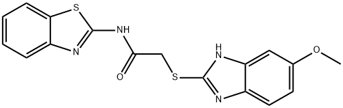 N-(1,3-benzothiazol-2-yl)-2-[(5-methoxy-1H-benzimidazol-2-yl)sulfanyl]acetamide Struktur