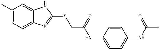 N-[4-(acetylamino)phenyl]-2-[(5-methyl-1H-benzimidazol-2-yl)sulfanyl]acetamide Struktur