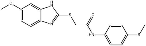 2-[(5-methoxy-1H-benzimidazol-2-yl)sulfanyl]-N-[4-(methylsulfanyl)phenyl]acetamide Struktur