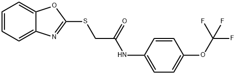 2-(1,3-benzoxazol-2-ylsulfanyl)-N-[4-(trifluoromethoxy)phenyl]acetamide Struktur