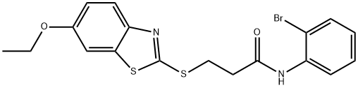 N-(2-bromophenyl)-3-[(6-ethoxy-1,3-benzothiazol-2-yl)sulfanyl]propanamide Struktur