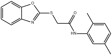 2-(1,3-benzoxazol-2-ylsulfanyl)-N-(2,5-dimethylphenyl)acetamide Struktur