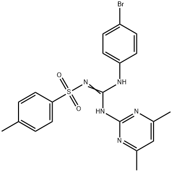 N-{(Z)-[(4-bromophenyl)amino][(4,6-dimethylpyrimidin-2-yl)amino]methylidene}-4-methylbenzenesulfonamide Struktur