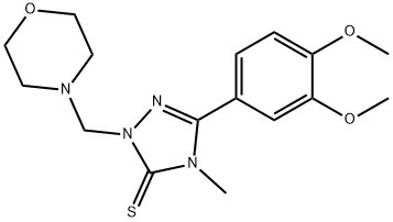 5-(3,4-dimethoxyphenyl)-4-methyl-2-(morpholin-4-ylmethyl)-2,4-dihydro-3H-1,2,4-triazole-3-thione Struktur