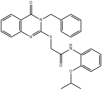 2-[(3-benzyl-4-oxo-3,4-dihydroquinazolin-2-yl)sulfanyl]-N-[2-(propan-2-yloxy)phenyl]acetamide Struktur