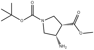 cis-1-tert-butyl 3-methyl 4-
aminopyrrolidine-1,3-dicarboxylate Struktur