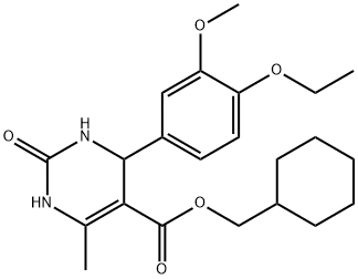 cyclohexylmethyl 4-(4-ethoxy-3-methoxyphenyl)-6-methyl-2-oxo-1,2,3,4-tetrahydropyrimidine-5-carboxylate Struktur