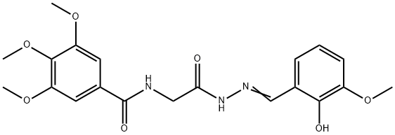 (E)-N-(2-(2-(2-hydroxy-3-methoxybenzylidene)hydrazinyl)-2-oxoethyl)-3,4,5-trimethoxybenzamide Struktur
