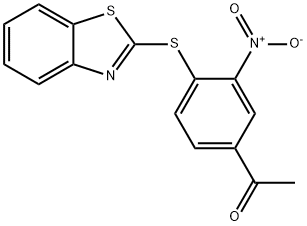 1-[4-(1,3-benzothiazol-2-ylsulfanyl)-3-nitrophenyl]ethanone Struktur