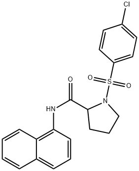 1-[(4-chlorophenyl)sulfonyl]-N-(1-naphthyl)-2-pyrrolidinecarboxamide Struktur