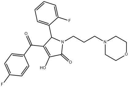 4-(4-fluorobenzoyl)-5-(2-fluorophenyl)-3-hydroxy-1-(3-morpholinopropyl)-1H-pyrrol-2(5H)-one Struktur