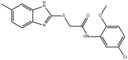 N-(5-chloro-2-methoxyphenyl)-2-[(5-methyl-1H-benzimidazol-2-yl)sulfanyl]acetamide Struktur