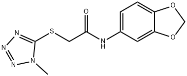 N-(1,3-benzodioxol-5-yl)-2-[(1-methyl-1H-tetrazol-5-yl)sulfanyl]acetamide Struktur