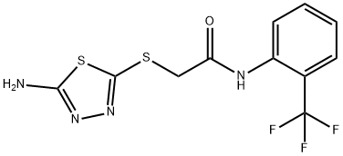 2-[(5-amino-1,3,4-thiadiazol-2-yl)sulfanyl]-N-[2-(trifluoromethyl)phenyl]acetamide Struktur