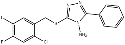 3-[(2-chloro-4,5-difluorobenzyl)sulfanyl]-5-phenyl-4H-1,2,4-triazol-4-amine Struktur