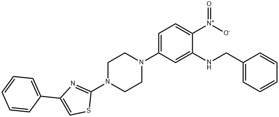 N-benzyl-2-nitro-5-[4-(4-phenyl-1,3-thiazol-2-yl)piperazin-1-yl]aniline Struktur