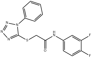 N-(3,4-difluorophenyl)-2-[(1-phenyl-1H-tetrazol-5-yl)sulfanyl]acetamide Struktur