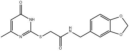 N-(1,3-benzodioxol-5-ylmethyl)-2-[(4-hydroxy-6-methylpyrimidin-2-yl)sulfanyl]acetamide Struktur