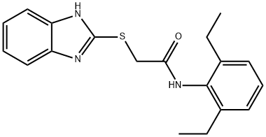 2-(1H-benzimidazol-2-ylsulfanyl)-N-(2,6-diethylphenyl)acetamide Struktur