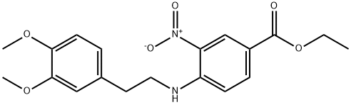 ethyl 4-((3,4-dimethoxyphenethyl)amino)-3-nitrobenzoate Struktur