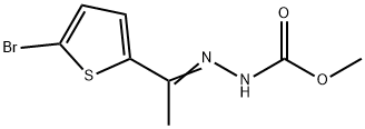 methyl (2E)-2-[1-(5-bromothiophen-2-yl)ethylidene]hydrazinecarboxylate Struktur