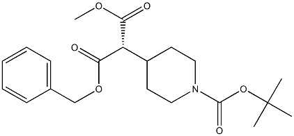 (S)-tert-butyl 4-(1-(benzyloxycarbonyl)-2-methoxy-2-oxoethyl)piperidine-1-carboxylate Struktur