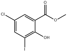 5-CHLORO-2-HYDROXY-3-IODO-BENZOIC ACID METHYL ESTER Struktur