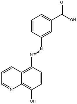 (E)-3-((8-hydroxyquinolin-5-yl)diazenyl)benzoic acid Struktur