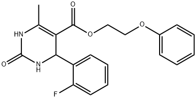 2-phenoxyethyl 4-(2-fluorophenyl)-6-methyl-2-oxo-1,2,3,4-tetrahydropyrimidine-5-carboxylate Struktur