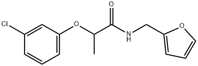 2-(3-chlorophenoxy)-N-(furan-2-ylmethyl)propanamide Struktur