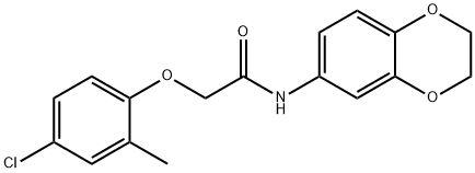 2-(4-chloro-2-methylphenoxy)-N-(2,3-dihydro-1,4-benzodioxin-6-yl)acetamide Struktur