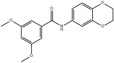 N-(2,3-dihydro-1,4-benzodioxin-6-yl)-3,5-dimethoxybenzamide Struktur