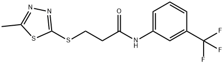 3-[(5-methyl-1,3,4-thiadiazol-2-yl)sulfanyl]-N-[3-(trifluoromethyl)phenyl]propanamide Struktur