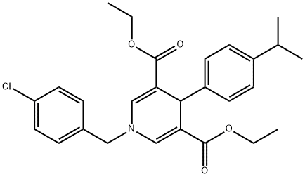 diethyl 1-(4-chlorobenzyl)-4-(4-isopropylphenyl)-1,4-dihydropyridine-3,5-dicarboxylate Struktur