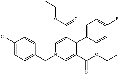 diethyl 4-(4-bromophenyl)-1-(4-chlorobenzyl)-1,4-dihydropyridine-3,5-dicarboxylate Struktur