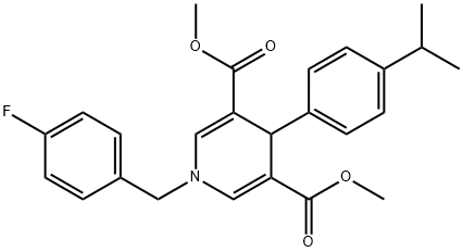 dimethyl 1-(4-fluorobenzyl)-4-(4-isopropylphenyl)-1,4-dihydropyridine-3,5-dicarboxylate Struktur