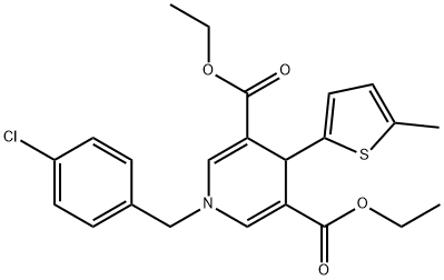 diethyl 1-(4-chlorobenzyl)-4-(5-methylthiophen-2-yl)-1,4-dihydropyridine-3,5-dicarboxylate Struktur