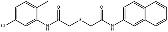 2-({2-[(5-chloro-2-methylphenyl)amino]-2-oxoethyl}sulfanyl)-N-(naphthalen-2-yl)acetamide Struktur