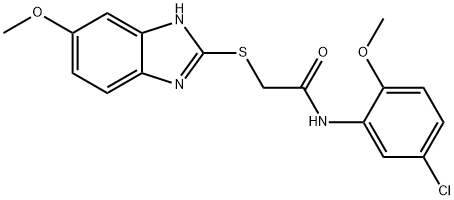 N-(5-chloro-2-methoxyphenyl)-2-[(5-methoxy-1H-benzimidazol-2-yl)sulfanyl]acetamide Struktur