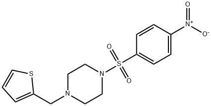 1-[(4-nitrophenyl)sulfonyl]-4-(thiophen-2-ylmethyl)piperazine Struktur