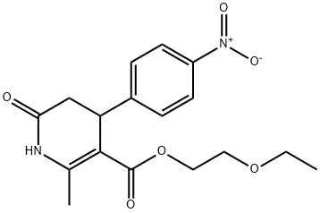 2-ethoxyethyl 2-methyl-4-(4-nitrophenyl)-6-oxo-1,4,5,6-tetrahydropyridine-3-carboxylate Struktur