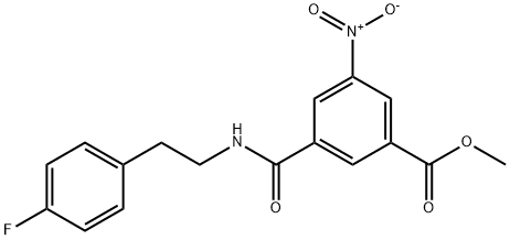 methyl 3-((4-fluorophenethyl)carbamoyl)-5-nitrobenzoate Struktur