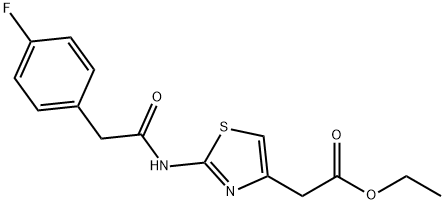 ethyl 2-(2-(2-(4-fluorophenyl)acetamido)thiazol-4-yl)acetate Struktur