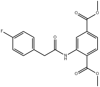 dimethyl 2-{[(4-fluorophenyl)acetyl]amino}benzene-1,4-dicarboxylate Struktur