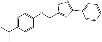 3-(5-{[4-(propan-2-yl)phenoxy]methyl}-1,2,4-oxadiazol-3-yl)pyridine Struktur