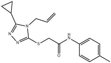 2-{[5-cyclopropyl-4-(prop-2-en-1-yl)-4H-1,2,4-triazol-3-yl]sulfanyl}-N-(4-methylphenyl)acetamide Struktur