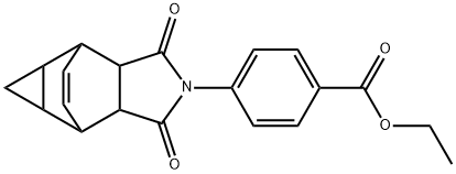 ethyl 4-(1,3-dioxo-3,3a,4,4a,5,5a,6,6a-octahydro-4,6-ethenocyclopropa[f]isoindol-2(1H)-yl)benzoate Struktur