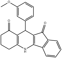 10-(3-methoxyphenyl)-6,7,8,10-tetrahydro-5H-indeno[1,2-b]quinoline-9,11-dione Struktur