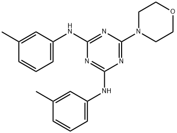 N,N'-bis(3-methylphenyl)-6-morpholin-4-yl-1,3,5-triazine-2,4-diamine Struktur